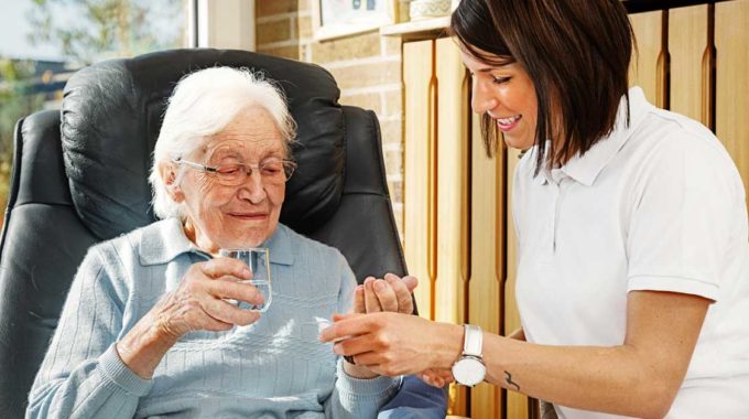 Home Care Aide Assisting With Medication